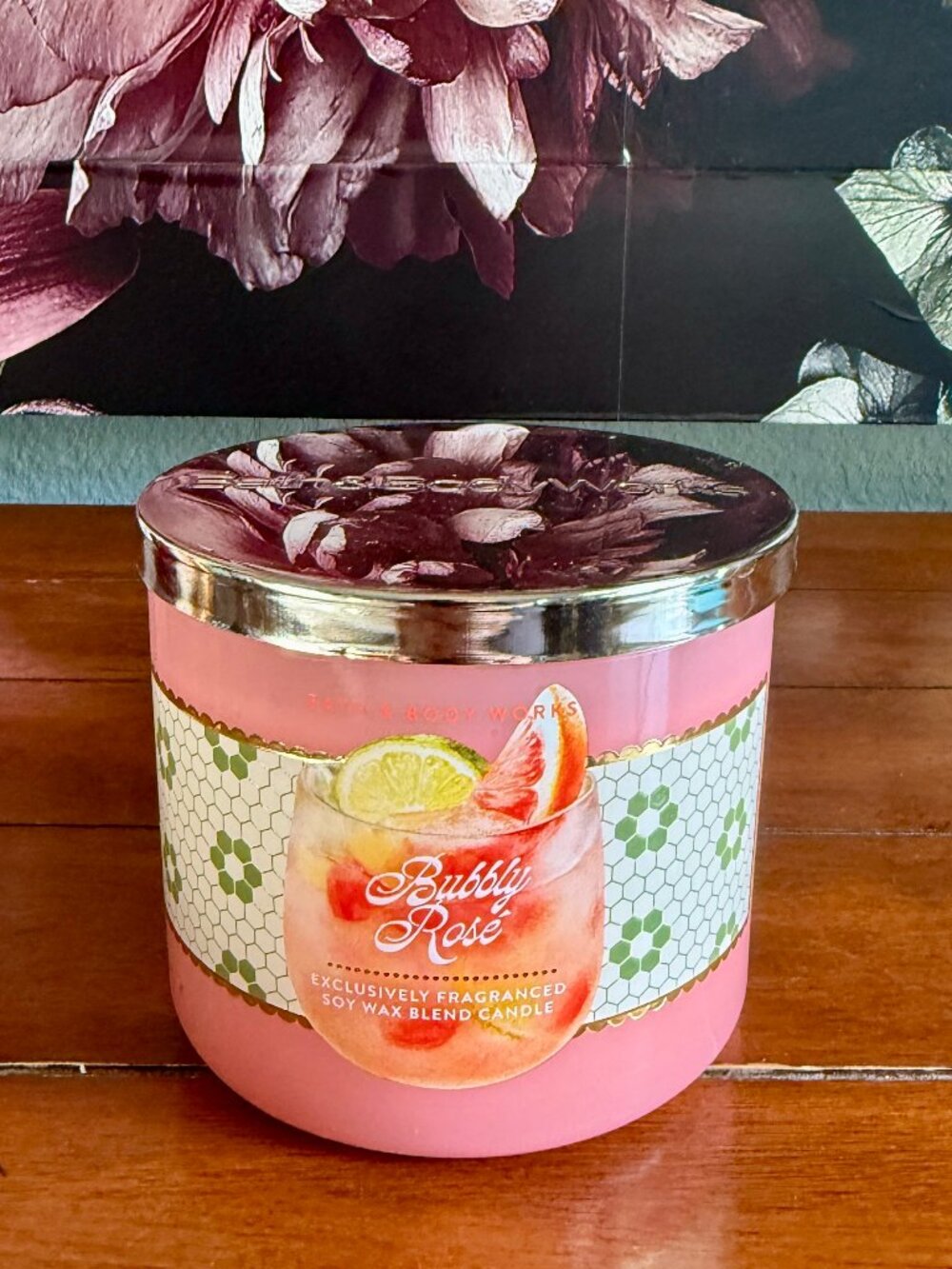 NEW BUBBLY ROSE 3-Wick Candle Bath & Body Works